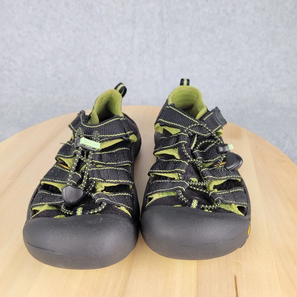 Keen Sandals Youth 3 Newport H2 Black Green Water Hike Camp Shoes Outdoor‎ Kids